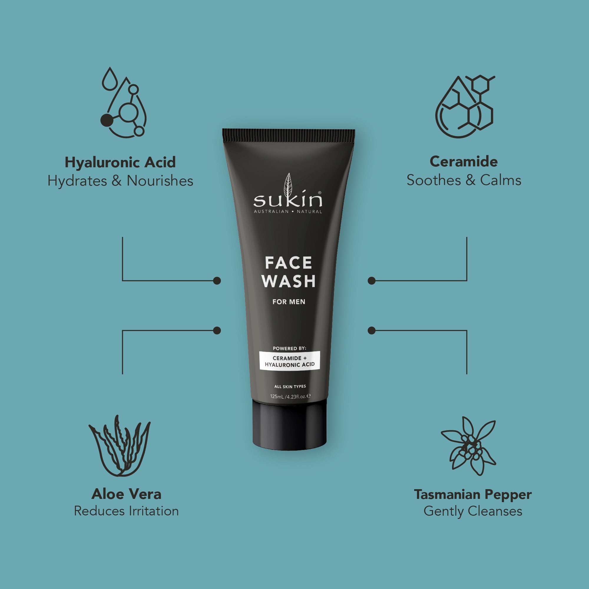 MEN'S FACE WASH 125ML